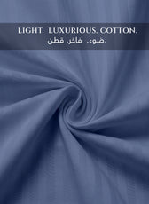 Premium Cotton Fitted Bedsheet 500TC Stripe High Quality 120x200cm Blue Grey