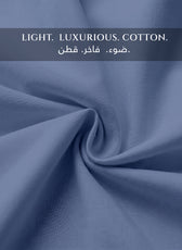 Premium Cotton Fitted Bedsheet 500TC High Quality 160x200cm Blue Grey