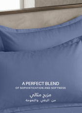 Egyptian Cotton 6 Piece Duvet Cover Set 220x240cm Blue Grey