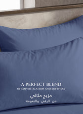 Premium Cotton Fitted Bedsheet 500TC High Quality 160x200cm Blue Grey