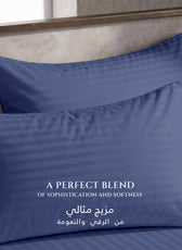 Premium Cotton Fitted Bedsheet 500TC Stripe High Quality 120x200cm Blue Grey