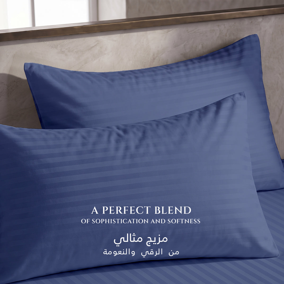 Premium Cotton Fitted Bedsheet 500TC Stripe High Quality 120x200cm Blue Grey