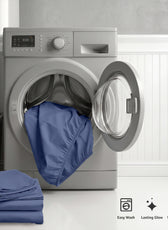 Premium Cotton Fitted Bedsheet 500TC High Quality 160x200cm Blue Grey