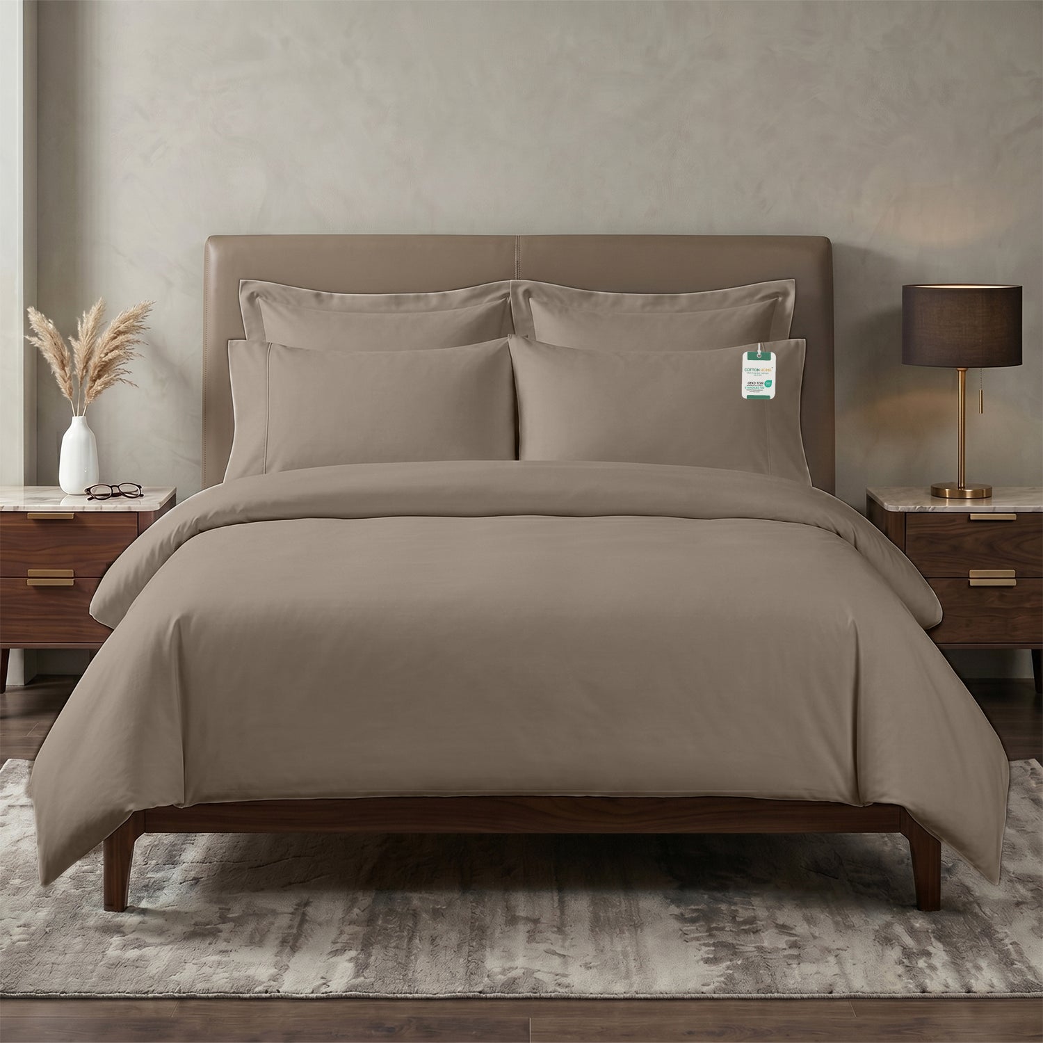 Egyptian Cotton 6 Piece Duvet Cover Set 220x240cm Champagne