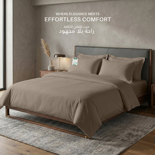 Egyptian Cotton 6 Piece Duvet Cover Set 220x240cm Champagne