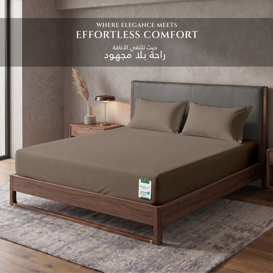 Premium Cotton Fitted Bedsheet 500TC High Quality 120x200cm Champagne