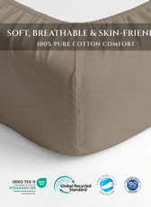 Premium Cotton Fitted Bedsheet 500TC High Quality 160x200cm Champagne