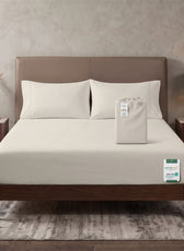 Premium Cotton Fitted Bedsheet 500TC High Quality 120x200cm Cream Canoli