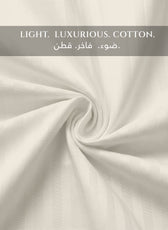 Premium Cotton Fitted Bedsheet 500TC Stripe High Quality 120x200cm Cream Canoli