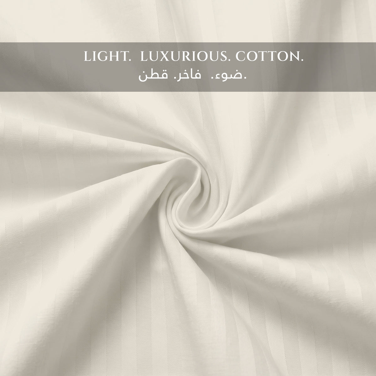 Premium Cotton Fitted Bedsheet 500TC Stripe High Quality 120x200cm Cream Canoli