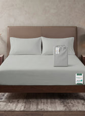 Premium Cotton Fitted Bedsheet 500TC High Quality 160x200cm Foggy Stone