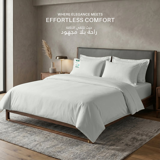 Egyptian Cotton 6 Piece Duvet Cover Set 220x240cm Foggy Stone