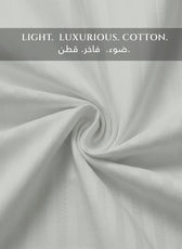 Premium Cotton Fitted Bedsheet 500TC Stripe High Quality 200x200cm Foggy Stone