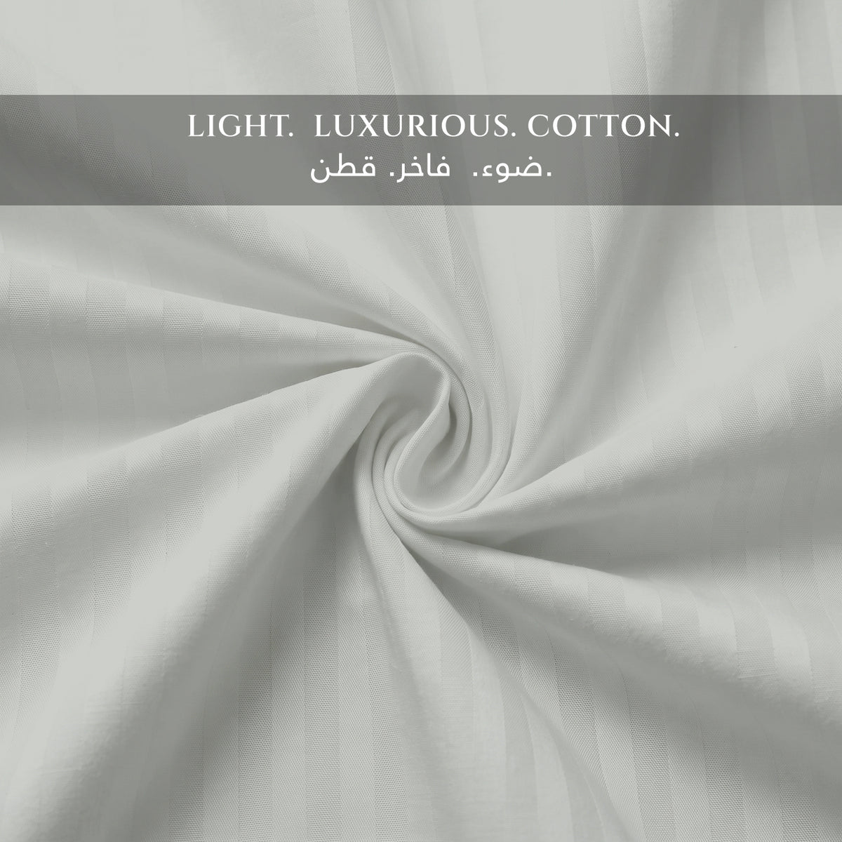 Premium Cotton Fitted Bedsheet 500TC Stripe High Quality 200x200cm Foggy Stone