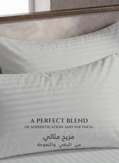 Premium Cotton Fitted Bedsheet 500TC Stripe High Quality 200x200cm Foggy Stone