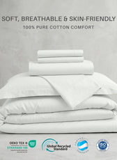 Egyptian Cotton 6 Piece Duvet Cover Set 220x240cm Foggy Stone