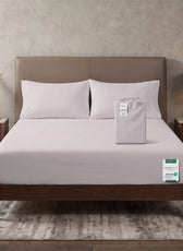 Premium Cotton Fitted Bedsheet 500TC High Quality 200x200cm Light Grey