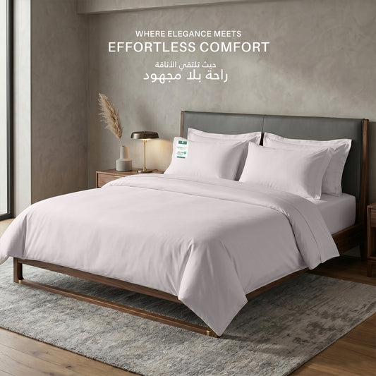 Egyptian Cotton 6 Piece Duvet Cover Set 220x240cm Light Grey