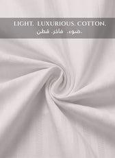Premium Cotton Fitted Bedsheet 500TC Stripe High Quality 120x200cm Light Grey