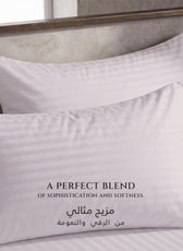 Premium Cotton Fitted Bedsheet 500TC Stripe High Quality 120x200cm Light Grey