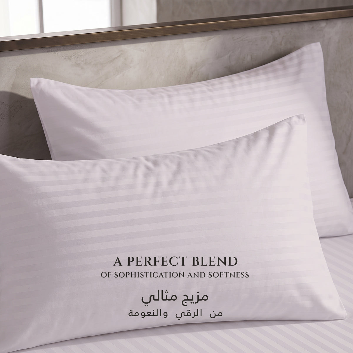 Premium Cotton Fitted Bedsheet 500TC Stripe High Quality 120x200cm Light Grey