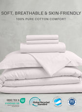 Egyptian Cotton 6 Piece Duvet Cover Set 220x240cm Light Grey