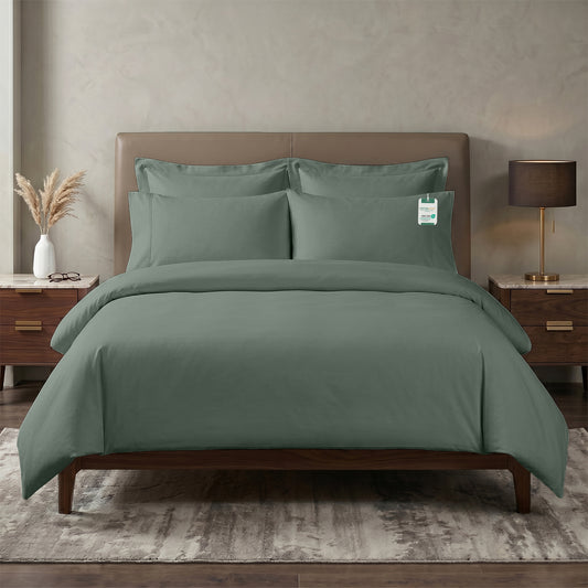 Egyptian Cotton 6 Piece Duvet Cover Set 220x240cm Seige Green