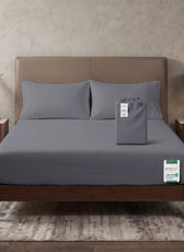 Premium Cotton Fitted Bedsheet 500TC High Quality 120x200cm Silver