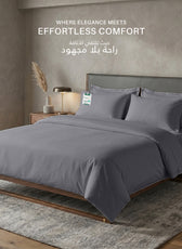 Egyptian Cotton 6 Piece Duvet Cover Set 220x240cm Silver