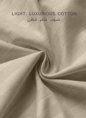 Egyptian Cotton 6 Piece Stripe Duvet Cover Set 220x240cm Beige