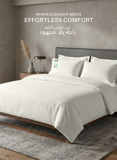 Egyptian Cotton 6 Piece Stripe Duvet Cover Set 220x240cm Cream