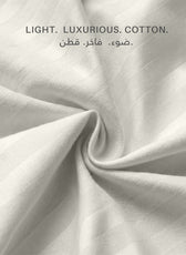 Egyptian Cotton 6 Piece Stripe Duvet Cover Set 220x240cm Cream
