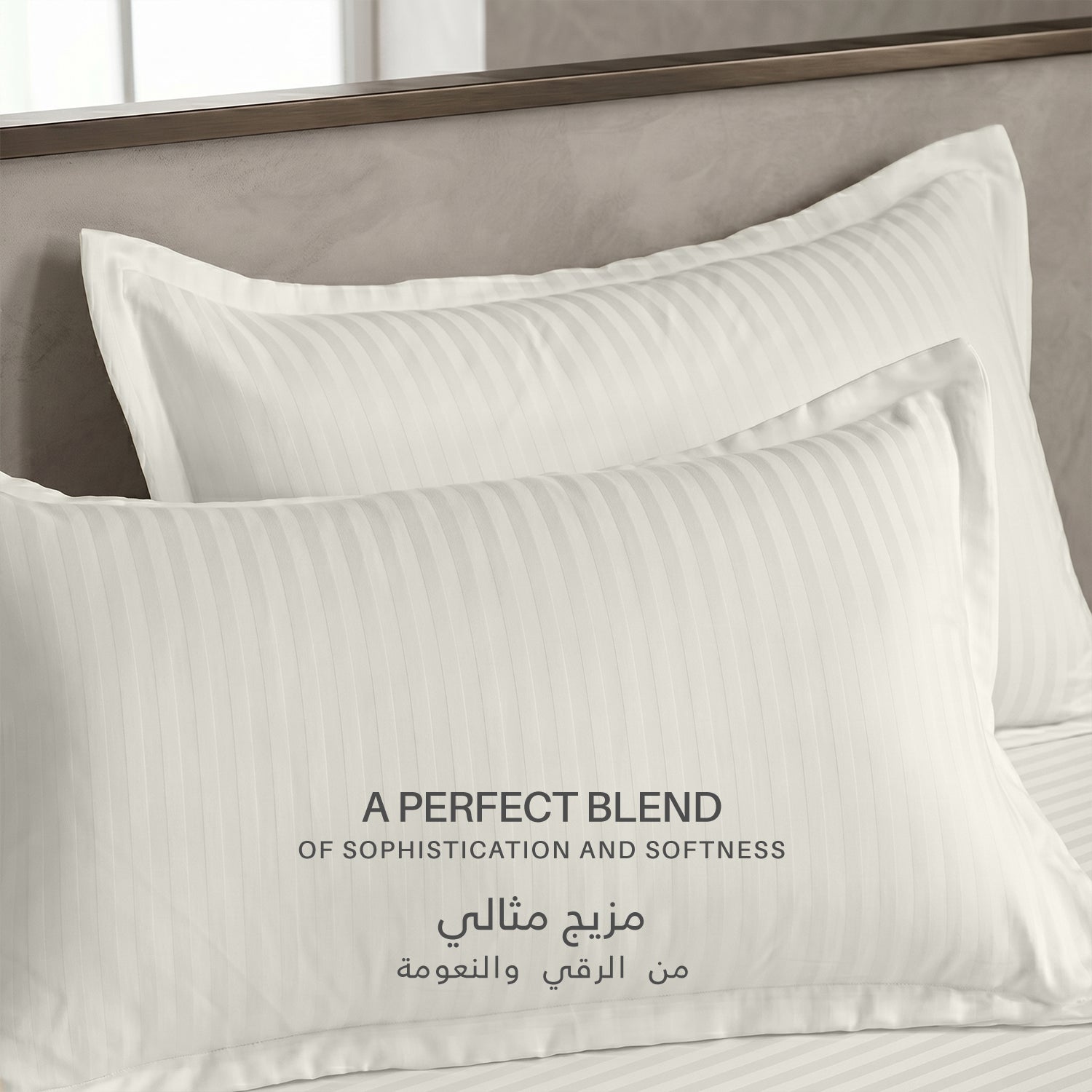 Egyptian Cotton 6 Piece Stripe Duvet Cover Set 220x240cm Cream