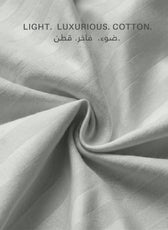 Egyptian Cotton 6 Piece Stripe Duvet Cover Set 220x240cm Foggy Stone