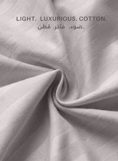 Egyptian Cotton 6 Piece Stripe Duvet Cover Set 220x240cm Light Grey