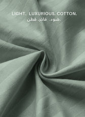 Egyptian Cotton 6 Piece Stripe Duvet Cover Set 220x240cm Seige Green