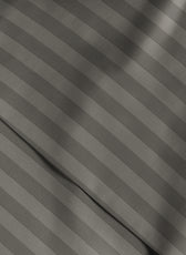 Premium High Quality Cotton 250TC Queen Stripe 6 Piece Duvet Cover Set 220x240cm Grey - Cotton Home