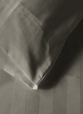 Premium High Quality Cotton 250TC Queen Stripe 6 Piece Duvet Cover Set 220x240cm Grey - Cotton Home