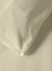 Premium High Quality Cotton 250TC Queen Stripe 6 Piece Duvet Cover Set 220x240cm Ivory - Cotton Home