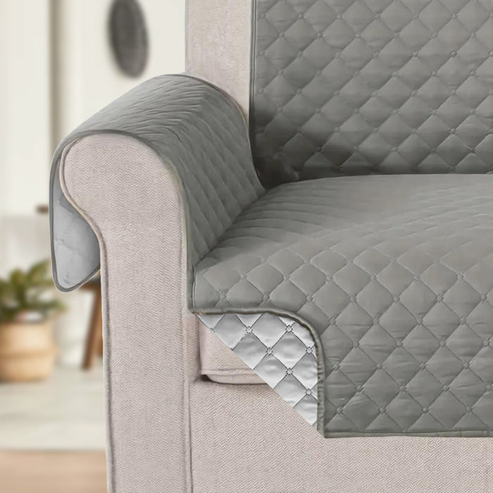 Ultimate Sofa Protector 3 Seater: Water Resistant Sofa Couch Cover for Ultimate Comfort |  Furniture Protector for Pets Kids - Silver - Cotton Home