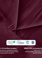 3PC Comforter Set Solid Dyed Microfiber Bordo 220×240cm