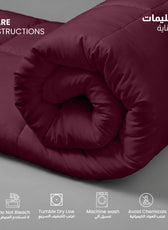 3PC Comforter Set Solid Dyed Microfiber Bordo 220×240cm