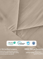 3PC Comforter Set Solid Dyed Microfiber Dark Beige 160×220cm