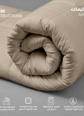 3PC Comforter Set Solid Dyed Microfiber DK Beige 220×240cm