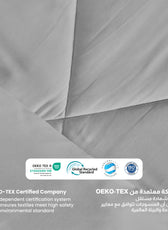 3PC Comforter Set Solid Dyed Microfiber Light Grey 220×240cm