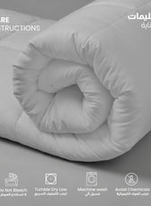 3PC Comforter Set Solid Dyed Microfiber Light Grey 220×240cm