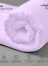 3PC Comforter Set Solid Dyed Microfiber Light Purple 220×240cm