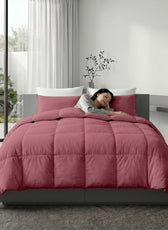 3PC Comforter Set Solid Dyed Microfiber Mauve 160×220cm