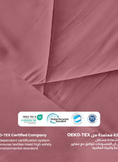 3PC Comforter Set Solid Dyed Microfiber Mauve 160×220cm