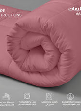 3PC Comforter Set Solid Dyed Microfiber Mauve 160×220cm